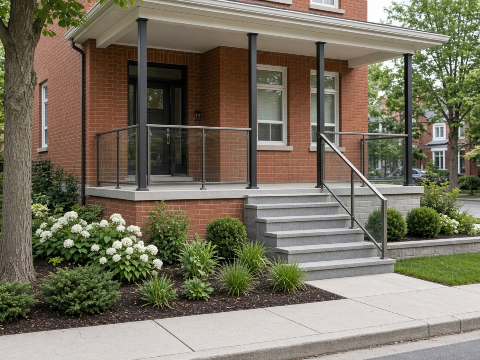 Porches With A Modern Glass Railing