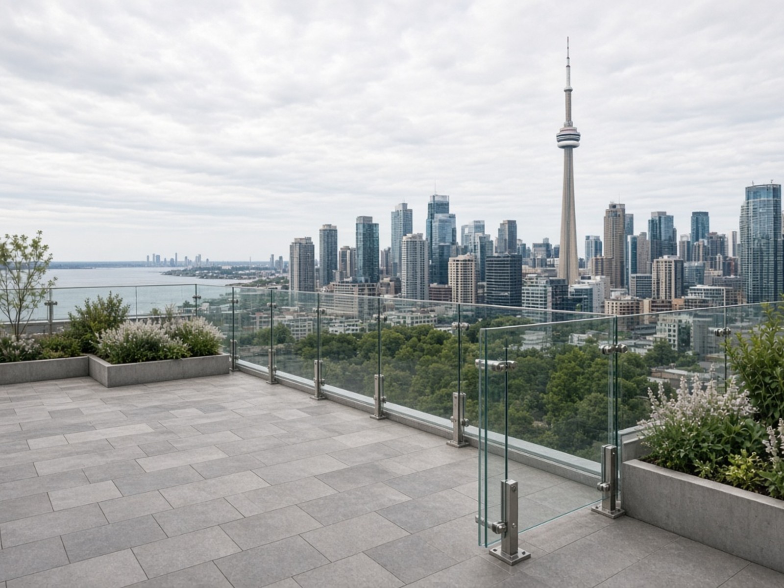 Rooftops With A Modern Glass Railing