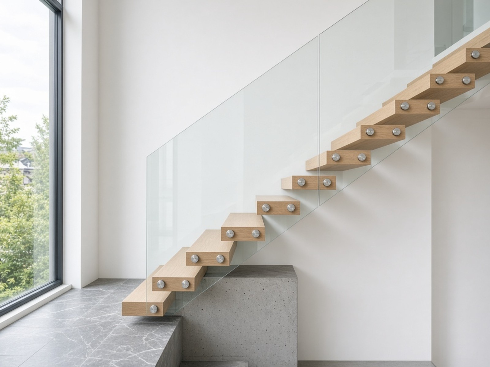 Staircases With A Modern Glass Railing
